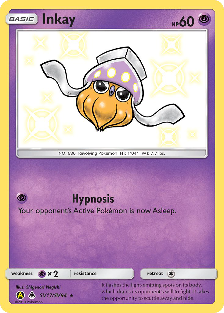 Inkay - Hidden Fates Shiny Vault - #SV17 - Pokemon TCG card