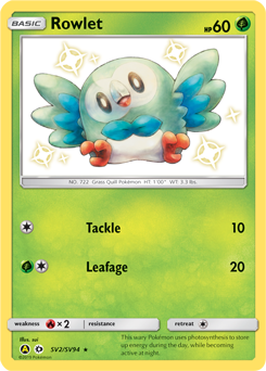 Rowlet #SV2 Rowlet - Hidden Fates Shiny Vault - #SV2 - Pokemon TCG card
