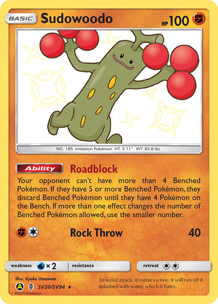 Sudowoodo - Hidden Fates Shiny Vault - #SV20 - Pokemon TCG card