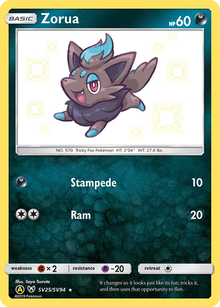 Zorua - Hidden Fates Shiny Vault - #SV25 - Pokemon TCG card
