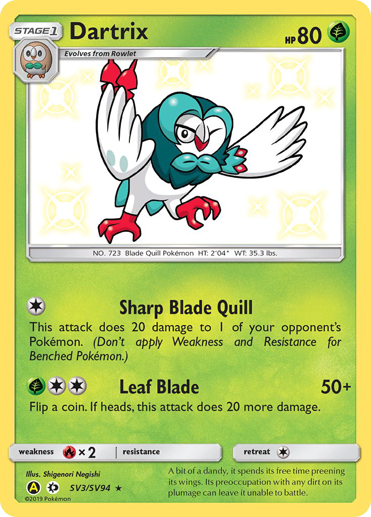 Dartrix - Hidden Fates Shiny Vault - #SV3 - Pokemon TCG card
