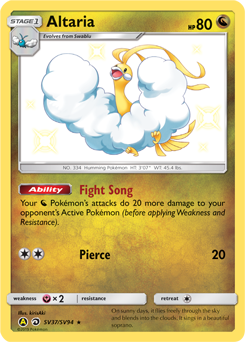 Altaria #SV37 Altaria - Hidden Fates Shiny Vault - #SV37 - Pokemon TCG card