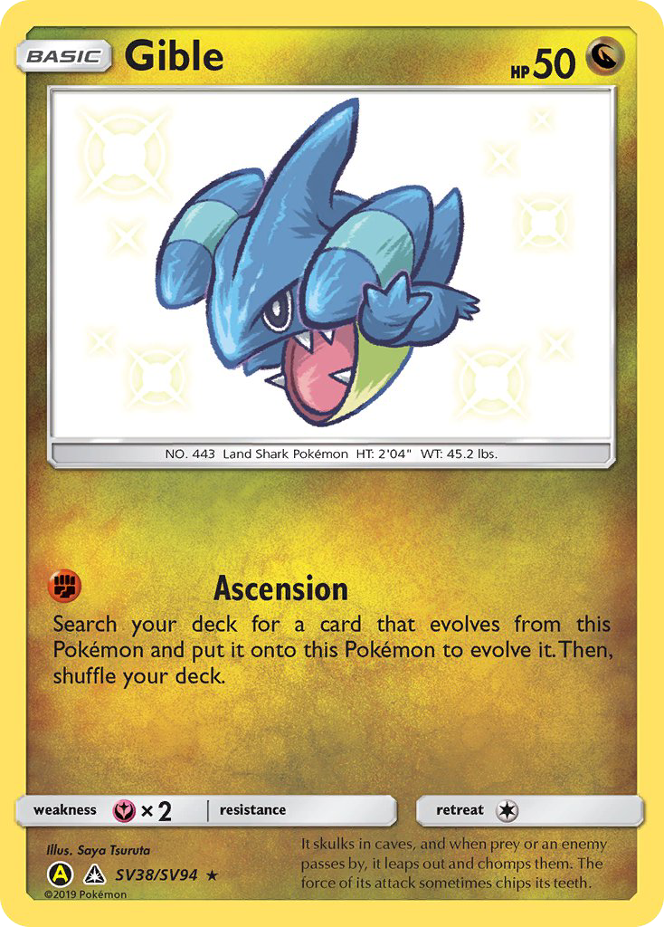 Gible - Hidden Fates Shiny Vault - #SV38 - Pokemon TCG card