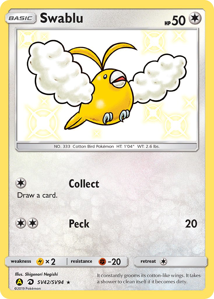 Swablu - Hidden Fates Shiny Vault - #SV42 - Pokemon TCG card