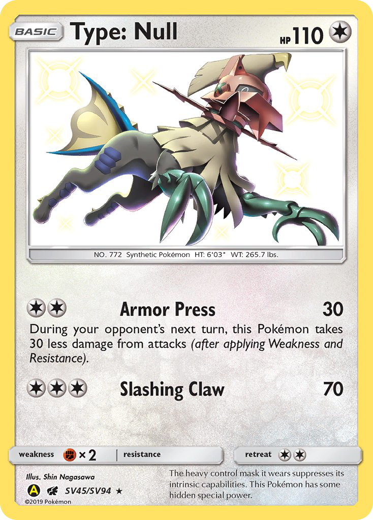 Type: Null - Hidden Fates Shiny Vault - #SV45 - Pokemon TCG card
