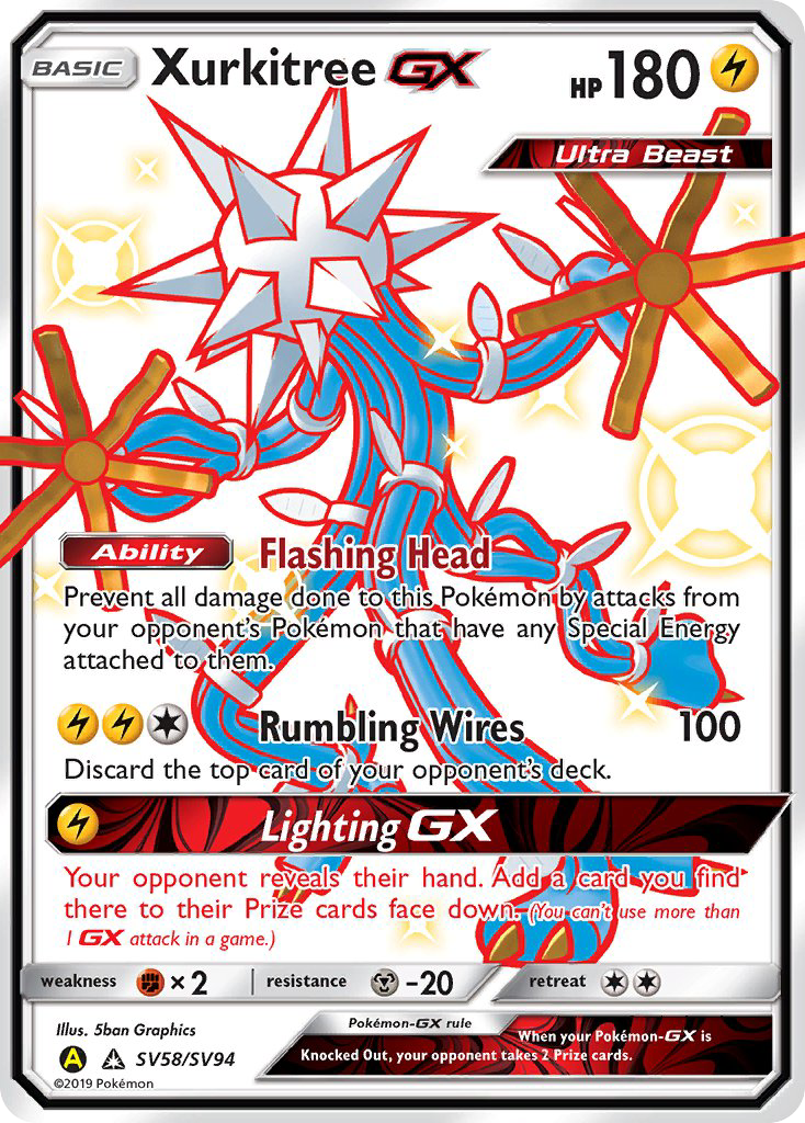 Xurkitree-GX - Hidden Fates Shiny Vault - #SV58 - Pokemon TCG card