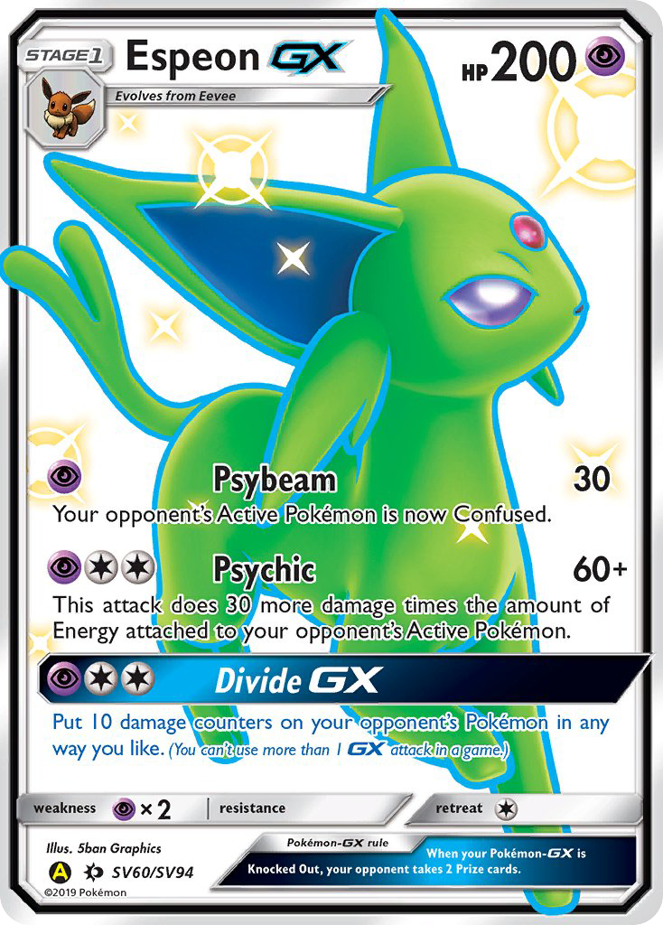 Espeon-GX - Hidden Fates Shiny Vault - #SV60 - Pokemon TCG card