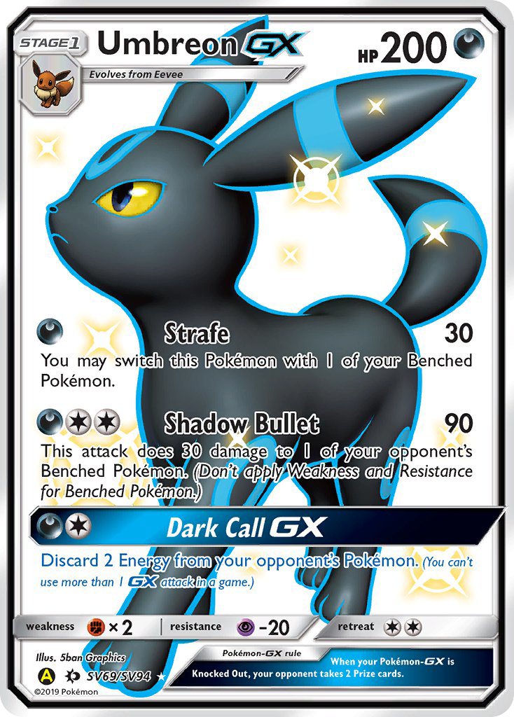 Umbreon-GX - Hidden Fates Shiny Vault - #SV69 - Pokemon TCG card