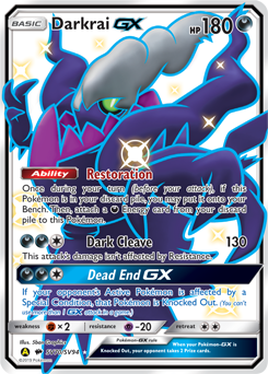 Darkrai-GX - Hidden Fates Shiny Vault - #SV70 - Pokemon TCG card