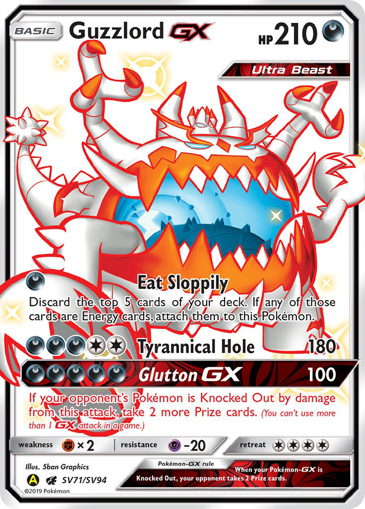Guzzlord-GX - Hidden Fates Shiny Vault - #SV71 - Pokemon TCG card