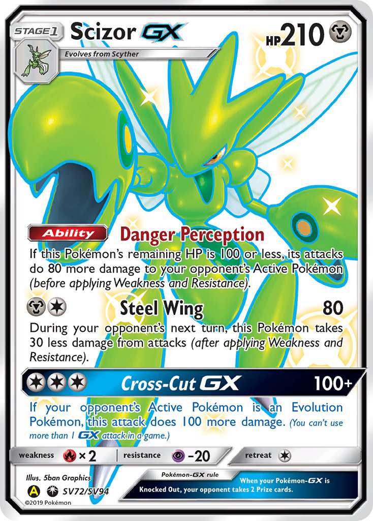Scizor-GX - Hidden Fates Shiny Vault - #SV72 - Pokemon TCG card