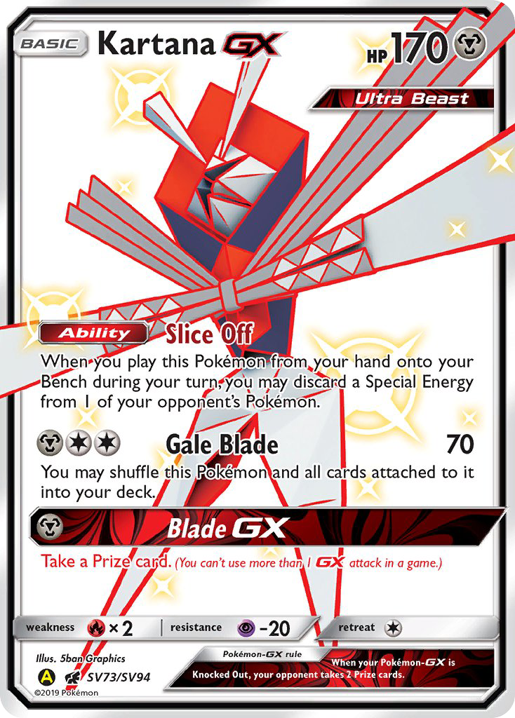 Kartana-GX - Hidden Fates Shiny Vault - #SV73 - Pokemon TCG card
