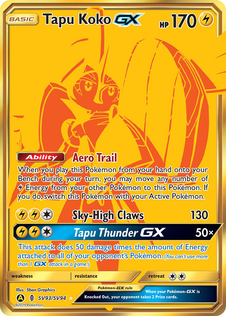 Tapu Koko-GX - Hidden Fates Shiny Vault - #SV93 - Pokemon TCG card