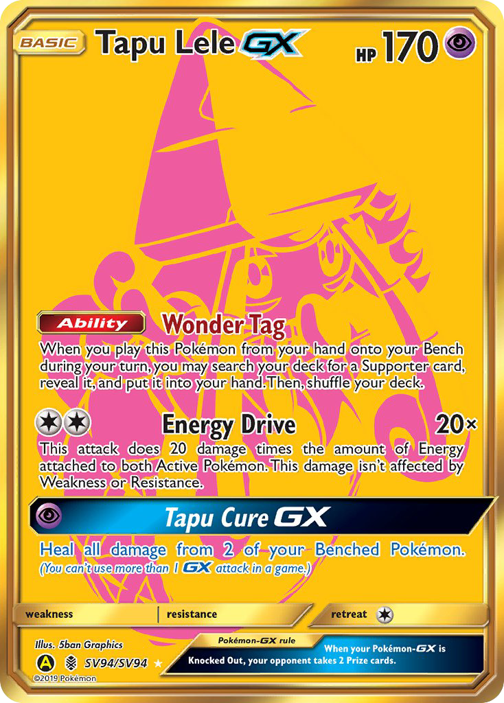 Tapu Lele-GX - Hidden Fates Shiny Vault - #SV94 - Pokemon TCG card