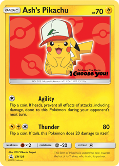 Ash's Pikachu #SM109 Ash's Pikachu - SM Black Star Promos - #SM109 - Pokemon TCG card