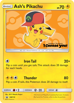 Ash's Pikachu #SM110 Ash's Pikachu - SM Black Star Promos - #SM110 - Pokemon TCG card