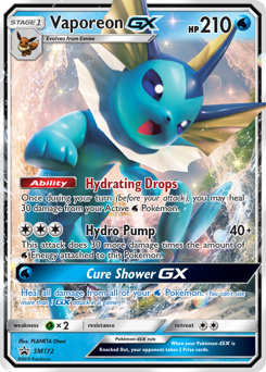 Vaporeon-GX #SM172 Vaporeon-GX - SM Black Star Promos - #SM172 - Pokemon TCG card