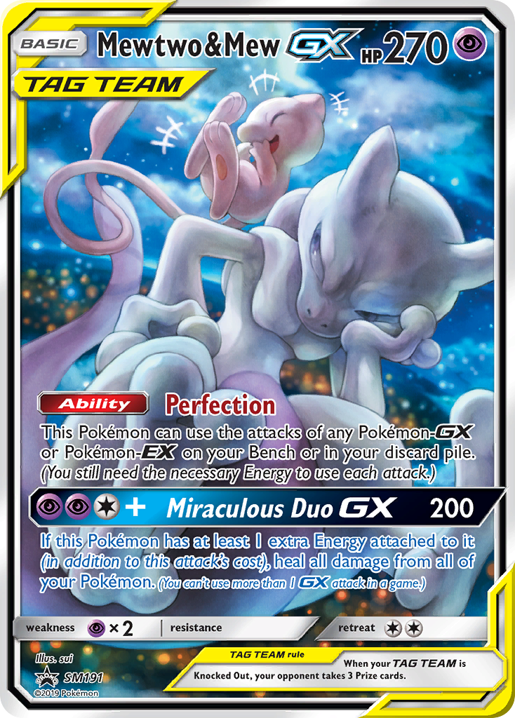 Mewtwo & Mew-GX - SM Black Star Promos - #SM191 - Pokemon TCG card