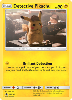 Detective Pikachu #SM194 Detective Pikachu - SM Black Star Promos - #SM194 - Pokemon TCG card
