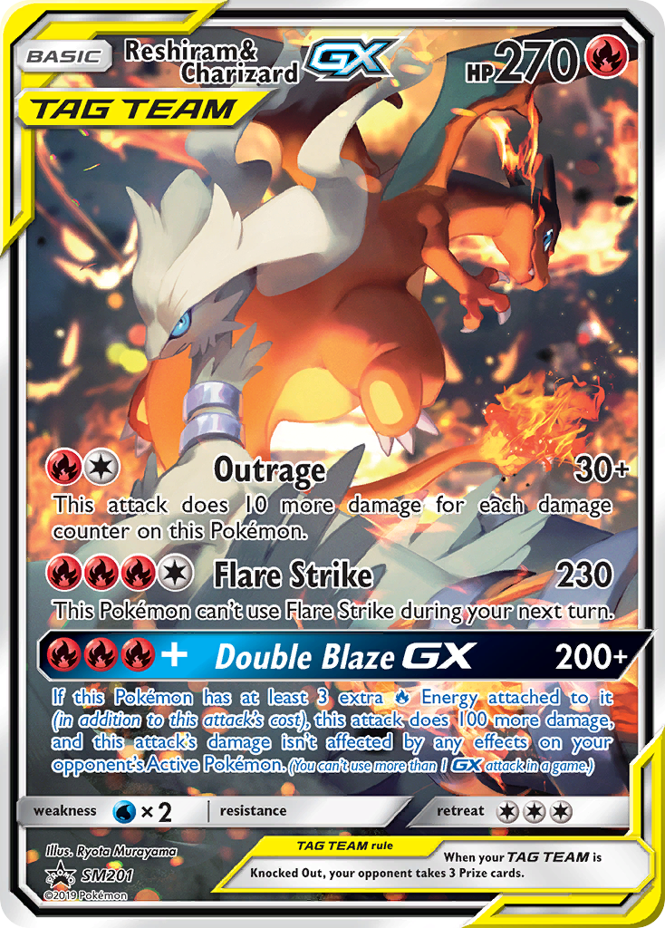 Reshiram & Charizard-GX - SM Black Star Promos - #SM201 - Pokemon TCG card