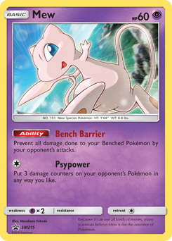 Mew #SM215 Mew - SM Black Star Promos - #SM215 - Pokemon TCG card