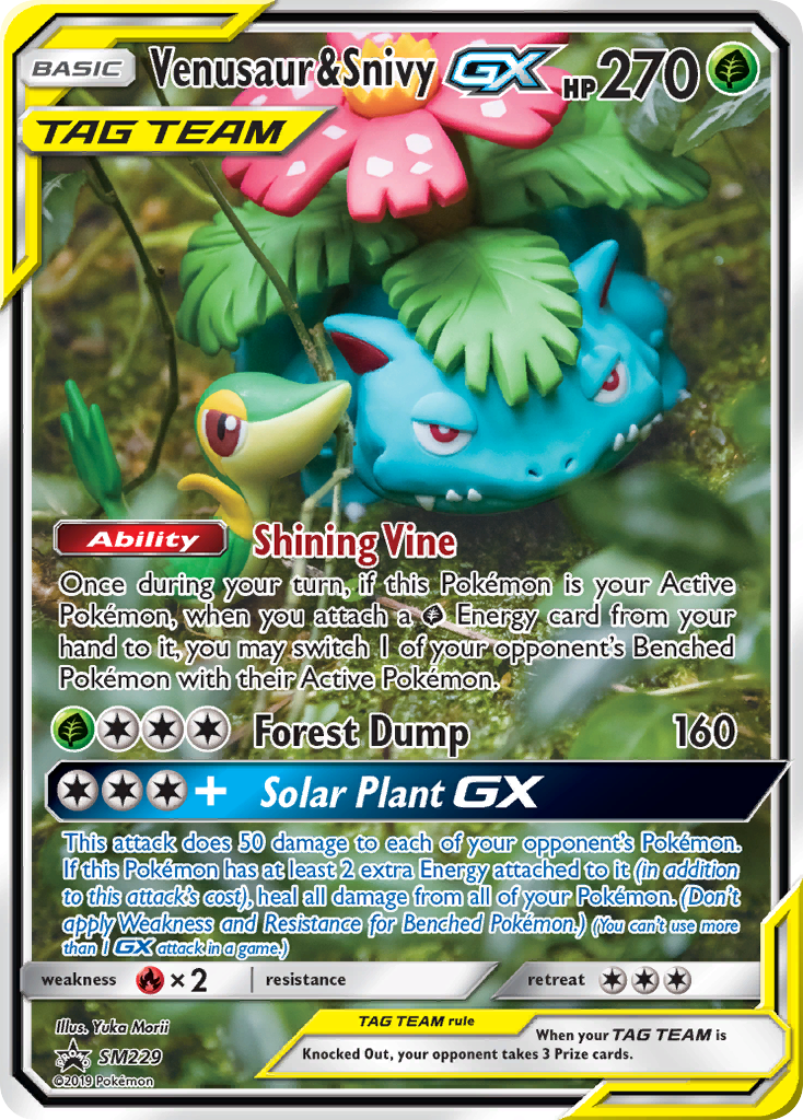Venusaur & Snivy-GX - SM Black Star Promos - #SM229 - Pokemon TCG card
