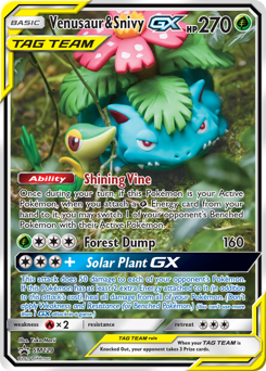 Venusaur & Snivy-GX #SM229 Venusaur & Snivy-GX - SM Black Star Promos - #SM229 - Pokemon TCG card