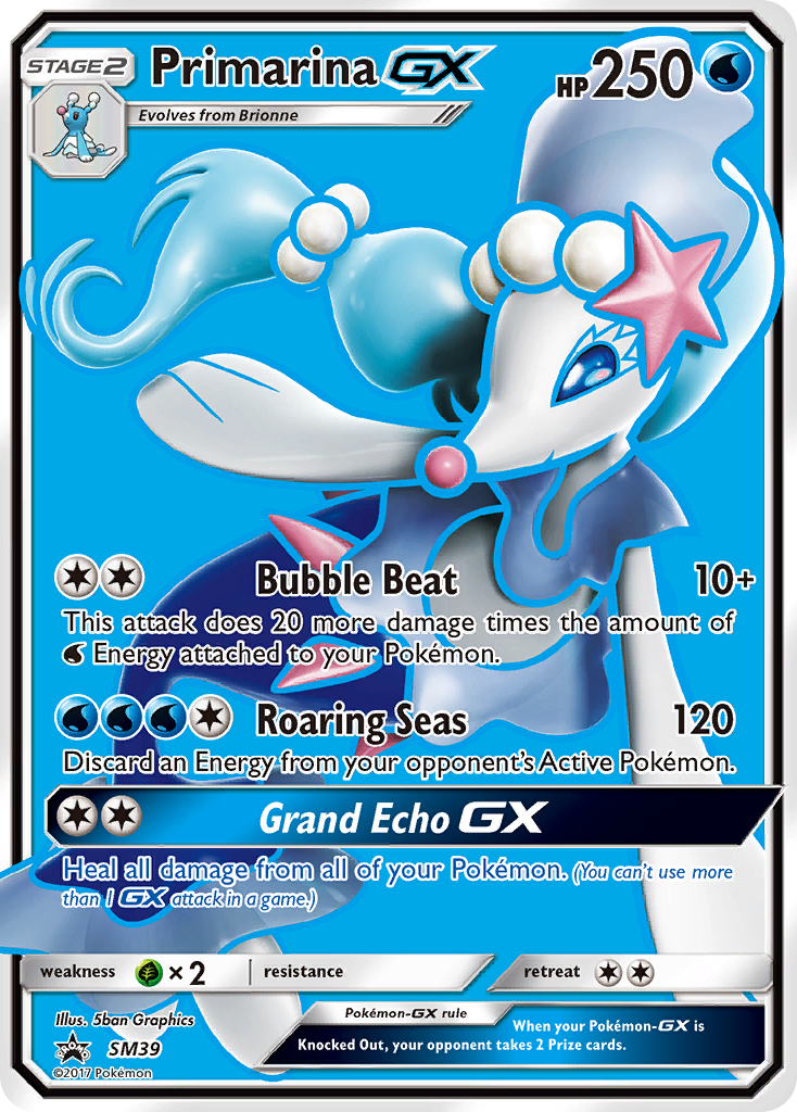 Primarina-GX - SM Black Star Promos - #SM39 - Pokemon TCG card