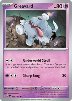 Greavard - Scarlet & Violet - #105 - Pokemon TCG card