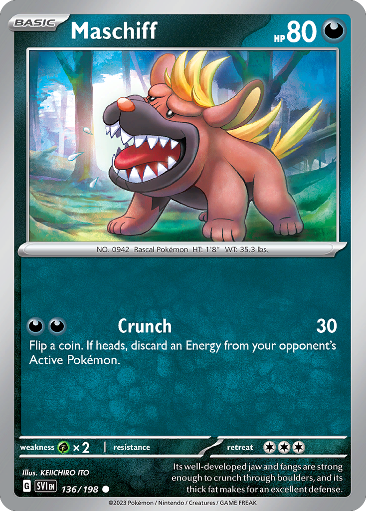 Maschiff - Scarlet & Violet - #136 - Pokemon TCG card