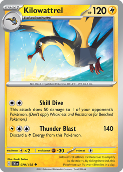 Kilowattrel #79 Kilowattrel - Scarlet & Violet - #79 - Pokemon TCG card