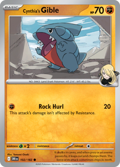 Cynthia's Gible #102 Cynthia's Gible - Destined Rivals - #102 - Pokemon TCG card