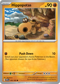 Hippopotas - Destined Rivals - #105 - Pokemon TCG card