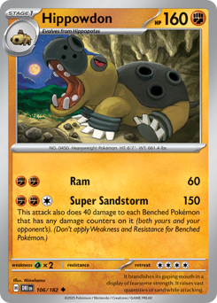 Hippowdon - Destined Rivals - #106 - Pokemon TCG card