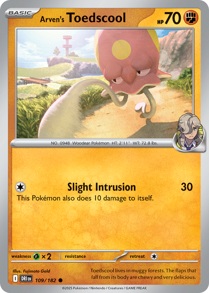 Arven's Toedscool - Destined Rivals - #109 - Pokemon TCG card