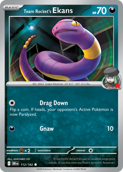 Team Rocket's Ekans #112 Team Rocket's Ekans - Destined Rivals - #112 - Pokemon TCG card