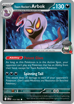 Team Rocket's Arbok - Destined Rivals - #113 - Pokemon TCG card