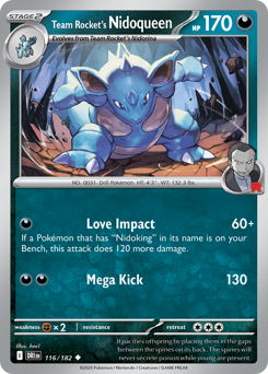 Team Rocket's Nidoqueen #116 Team Rocket's Nidoqueen - Destined Rivals - #116 - Pokemon TCG card
