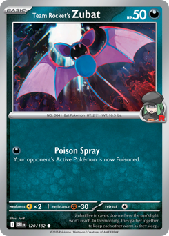 Team Rocket's Zubat - Destined Rivals - #120 - Pokemon TCG card