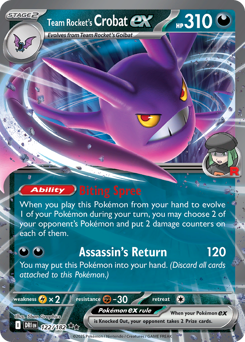 Team Rocket's Crobat ex #122 Team Rocket's Crobat ex - Destined Rivals - #122 - Pokemon TCG card