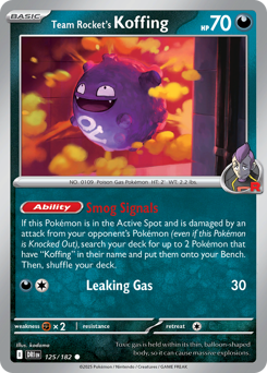 Team Rocket's Koffing #125 Team Rocket's Koffing - Destined Rivals - #125 - Pokemon TCG card