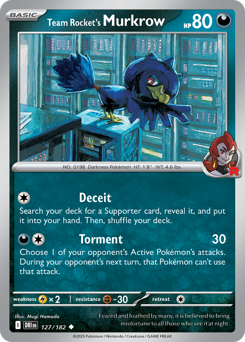 Team Rocket's Murkrow #127 Team Rocket's Murkrow - Destined Rivals - #127 - Pokemon TCG card