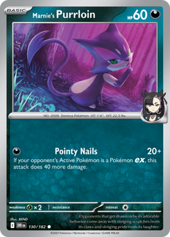 Marnie's Purrloin #130 Marnie's Purrloin - Destined Rivals - #130 - Pokemon TCG card