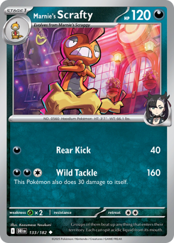 Marnie's Scrafty #133 Marnie's Scrafty - Destined Rivals - #133 - Pokemon TCG card