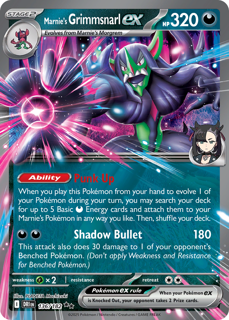 Marnie's Grimmsnarl ex - Destined Rivals - #136 - Pokemon TCG card