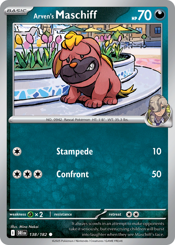 Arven's Maschiff - Destined Rivals - #138 - Pokemon TCG card