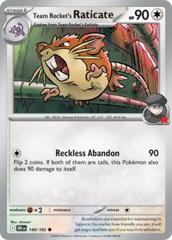Team Rocket's Raticate - Destined Rivals - #148 - Pokemon TCG card
