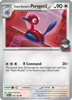 Team Rocket's Porygon2 #154 Team Rocket's Porygon2 - Destined Rivals - #154 - Pokemon TCG card