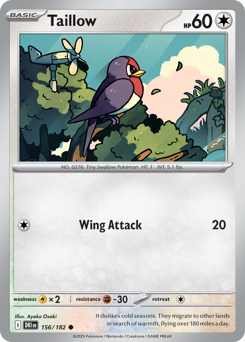 Taillow - Destined Rivals - #156 - Pokemon TCG card