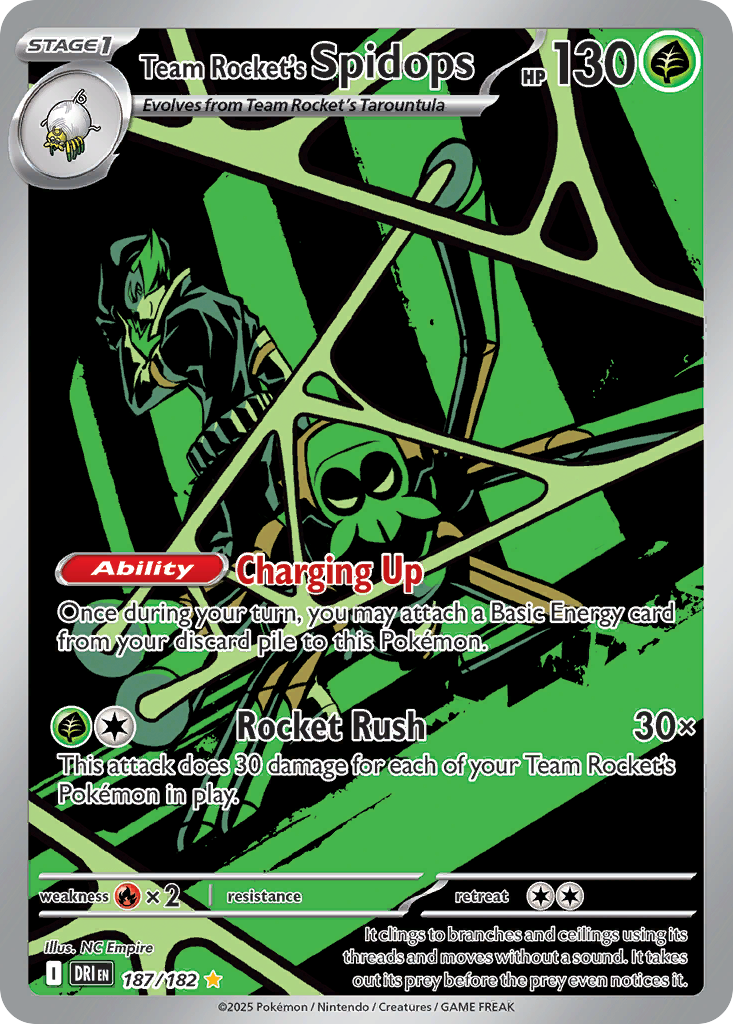 Team Rocket's Spidops - Destined Rivals - #187 - Pokemon TCG card